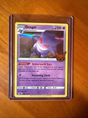 Pokemon Gengar Purple and Yellow Holographic Trading Card